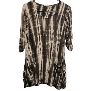 Zen-Knits Tie-dye Stretch Front Pockets Tunic Dress Size XS